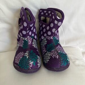 Bogs Purple Floral Kids Boots